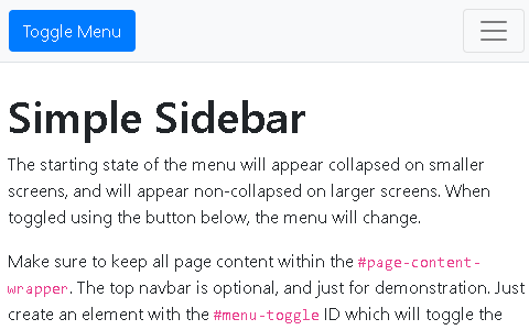 create a sliding menu navigation with bootstrap - step 1