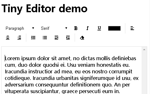 create a web editor using tiny editor