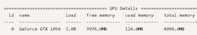 Python: Get GPU Information Using gputil