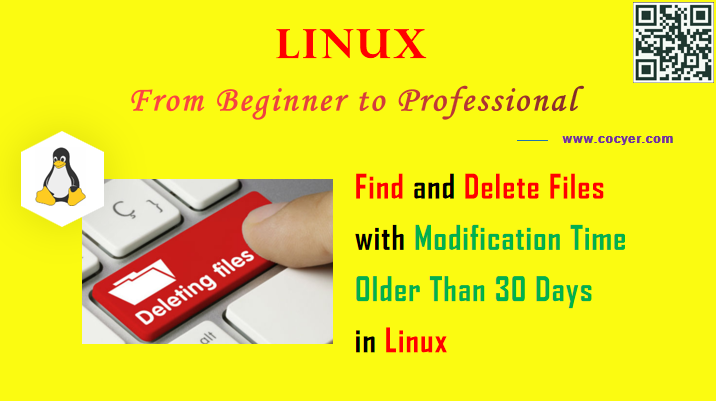 Linux: Find and Delete Files with Modification Time Older Than 30 Days